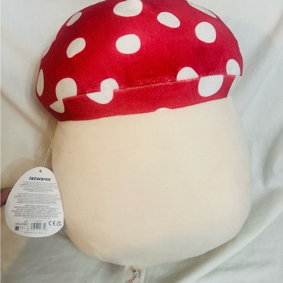 Squishmallow Malcolm Mushroom 12” Plush NWT Red Polka Dot Toadstool 2021 Retired - Picture 2 of 3